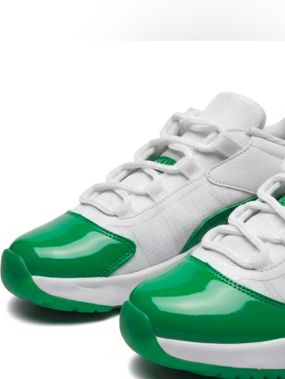Nike Kids White and Bright Green Sneakers